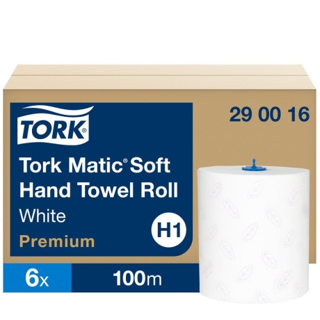 6 Rollenhandtuch Tork Premi.H1 hochweiss TAD (Matic) 21cm x 100m,2-lagig, 290016