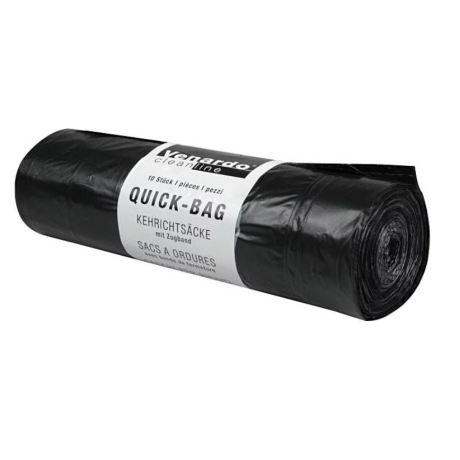 10 Kehrichtsäcke à 60L Vernardo Quickbag Cleanline570x860+50mm Zugband LPDE 35mµ