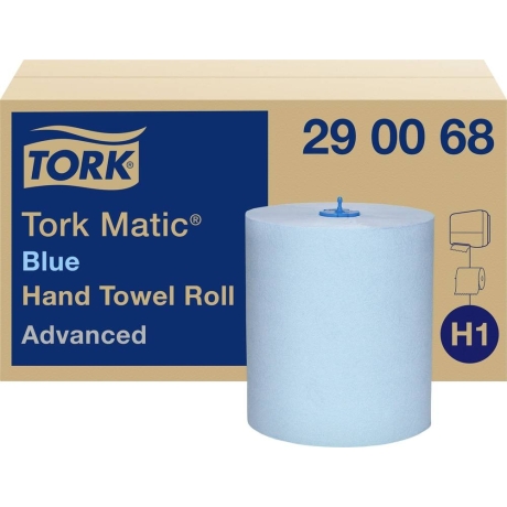 6 Tork Matic Advanced Papierhandtücher H1 Gerollt Blau 2-lagig 150 m 290068 6 Rollen à 150 m