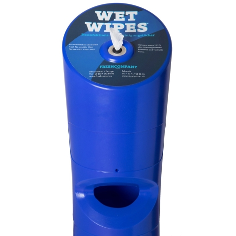 Set 6 x 620 Wet Wipes Desinfektionstücher + Kunststoffspender blau