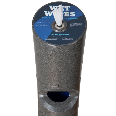 Set 6 x 620 Wet Wipes Desinfektionstücher + Kunststoffspender granit