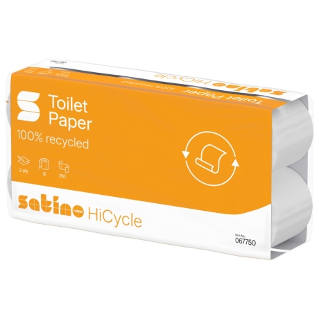 Toilettenpapier Satino HiCycle 2-lagig, 250 Blatt, 100 % Recyclingpapier, Wepa Nr. 067750