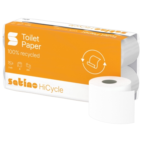 10 x 64  Toilettenpapier Satino HiCycle 2-lagig, 250 Blatt, 100 % Recyclingpapier, Wepa Nr. 067750