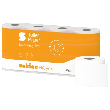 Satino HiCycle Toilettenpapier Kleinrollen 400 Blatt  Recycling, 2-lagig, Wepa Nr. 067910