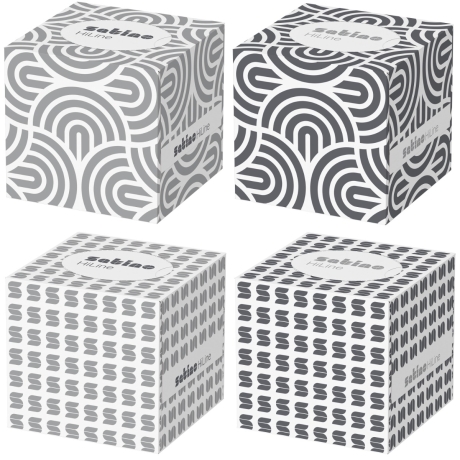 60 Kosmetiktücher in Würfelbox Satino HiLine Cube, 3-lagig WEPA 210600