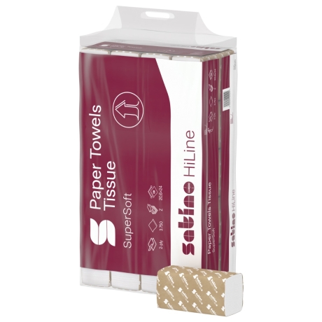 36 x Z-Falz Wepa Satino HiLine Handtuchpapier 2-lagig, 20,6 x 24 cm,  Wepa Nr. 276620