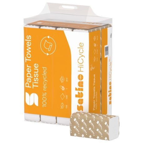V-Falz Papierhandtücher WEPA Satino HiCycle 2-lagig Recycling 24 x 21 cm, Wepa Nr. 278740