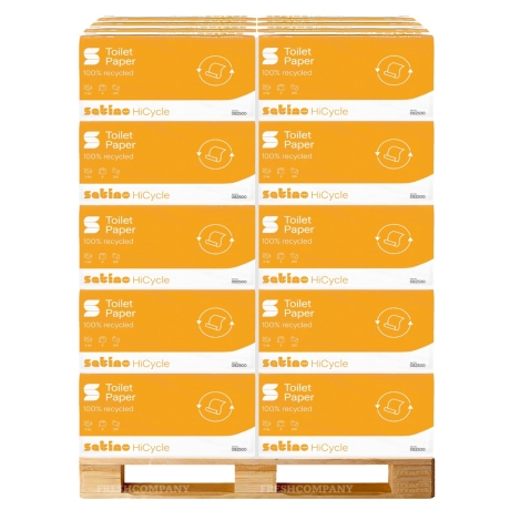 18 x 72 Rollen Toilettenpapier WEPA Satino comfort, 3-lagig, 250 Blatt, 100% Recycling, 1 Palette