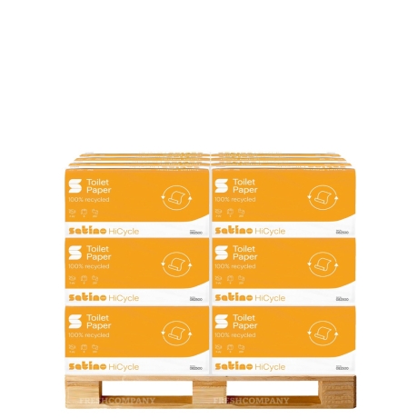 10 x 64 Satino Smart Toilettenpapier Kleinrollen, 3-lagig, hochweiss, 250 Blatt 1 Palette