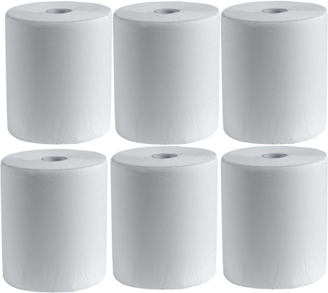 6 x CWS Papierhandtuchrollen 150 m Zellstoff, 2-lagig, ⌀ 19 cm Rollenpapier für Spendersysteme