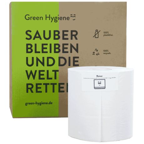 8 x Öko-Handtuchrolle Green Hygiene Innenabwicklung 2-lagig 450 Blatt