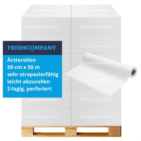 18 x 9  Medizinrollen, Liegenauflagen, Ärztekrepp Fripa Med Duo, 59 cm x 50 m