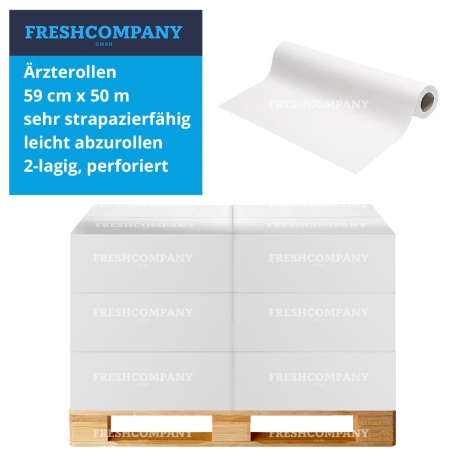 10 x 9  Medizinrollen, Liegenauflagen, Ärztekrepp Fripa Med Duo, 59 cm x 50 m