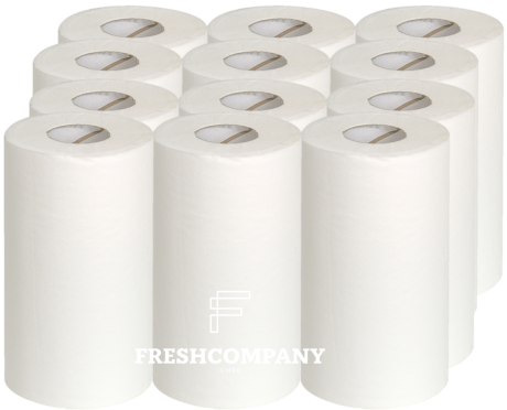 Reinigungsrollen Mini, Zellstoff 2-lagig, B20xL36cm, 57m 12 Rollen