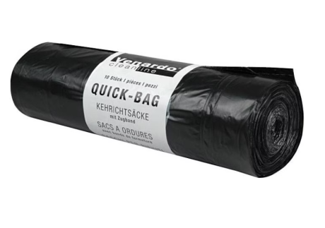 10 Kehrichtsäcke à 60L Vernardo Quickbag Cleanline570x860+50mm Zugband LPDE 35mµ