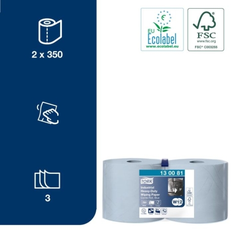2 x TORK-130081 Extra Starke Industrie Papierwischtücher - W2,W1