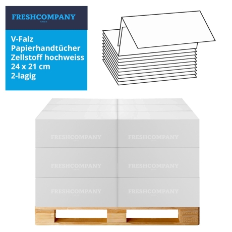 10 x 3210 V-Falz Papierhandtücher Zellstoff, 2-lagig 18 g/m², 24 x 21 cm