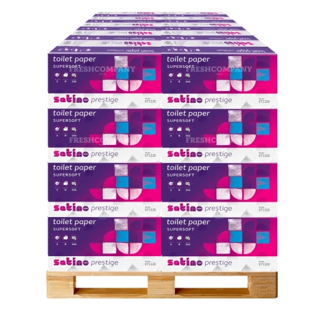33 x 64 Rollen Toilettenpapier WEPA Satino Prestige  3-lagiges WC-Papier 250 Blatt, 1 Palette