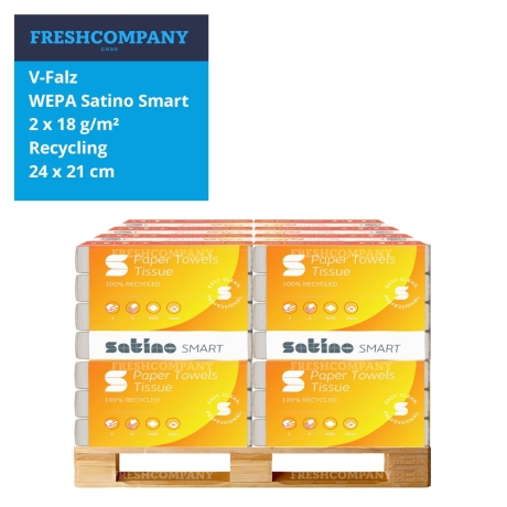 10 x 4020 V-Falz Papierhandtücher WEPA Satino Smart 2 x 18 g/m², Recycling 24 x 21 cm