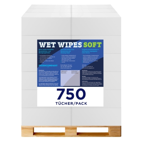 28 Karton Soft Wet Wipes alkoholfrei getränkte Tücher aus Viskosevlies für Flächen Desinfektion 21 x 19 cm 