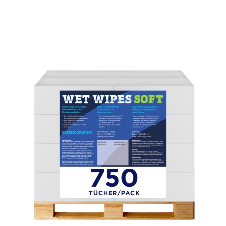 10 Karton Soft Wet Wipes alkoholfrei getränkte Tücher aus Viskosevlies für Flächen Desinfektion 21 x 19 cm 