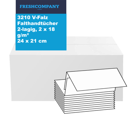 3210 V-Falz Papierhandtücher Zellstoff hochweiss, 2-lagig, 18 g/m², 24 x 21 cm