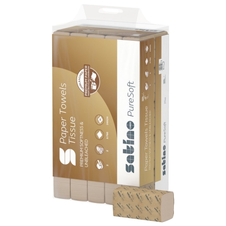 3750 x Z-Falz Wepa Satino Pure Soft Handtuchpapier, 24 x 24 cm