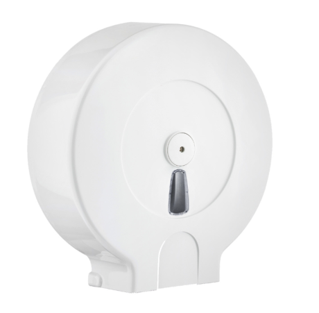 Jumbo-maxi Rollenhalter in weiss / abschliessbar und aus ABS Kunststoff passend maxi  Rollen Ø 340 mm