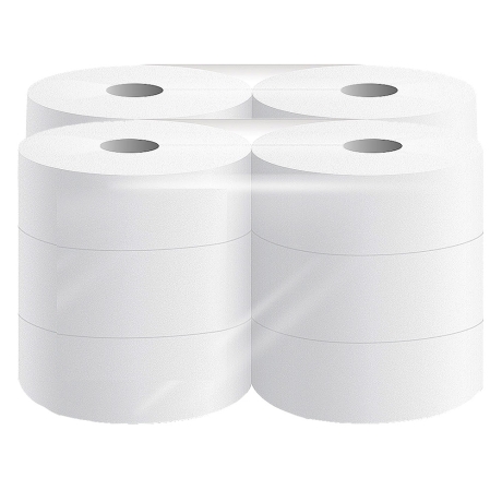 12 Jumbo Mini Rollen Toilettenpapier, WC- Papier, 2-lagig, 163 m Ø 18,5 cm