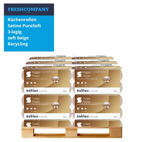 10 x 32 Küchenrollen Satino PureSoft 3lg, soft beige, Recycling 