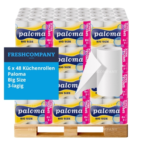16 x 48 Küchenrollen Paloma Big Size 3-lagig