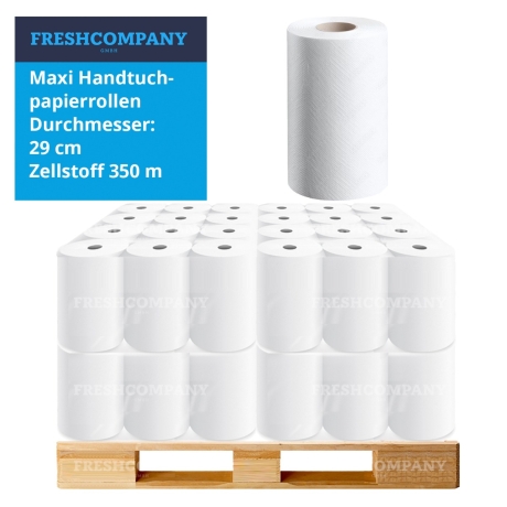 10 x 2 Maxi Putz-, Reinigungsrollen Innen-, Aussenabrollung 2-lg., Blatt à 38 cm, 350 m, 921 Blatt