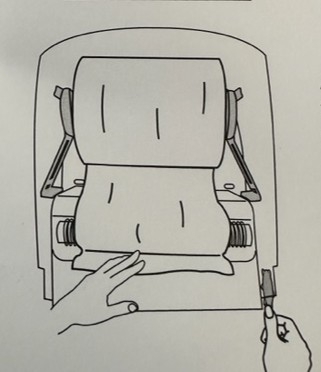 Papierrollenspender autocut für Papierhandtuchrollen ohne Perforation