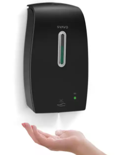 Desinfektionsspender Seifenspender Sensor automatisch, 600ml, Wandspender mit Tropfschale schwarz