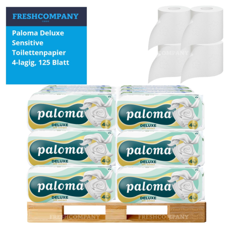 10 x 90 Rollen Paloma Deluxe Sensitive Toilettenpapier 4-lagig, 125 Blatt 