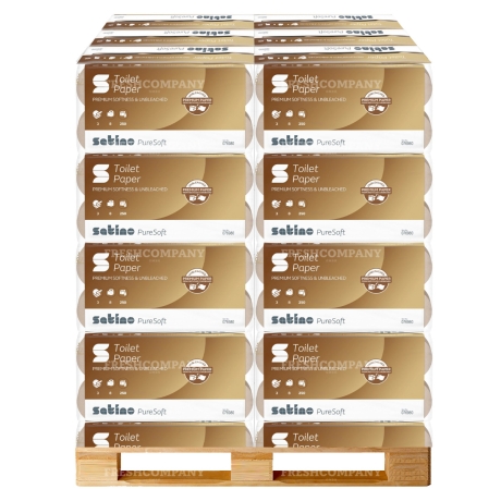 33 x 64 Toilettenpapier Satino PureSoft, 3lg, soft beige, Recycling Sack à 8x8 Rollen à 250 Blatt