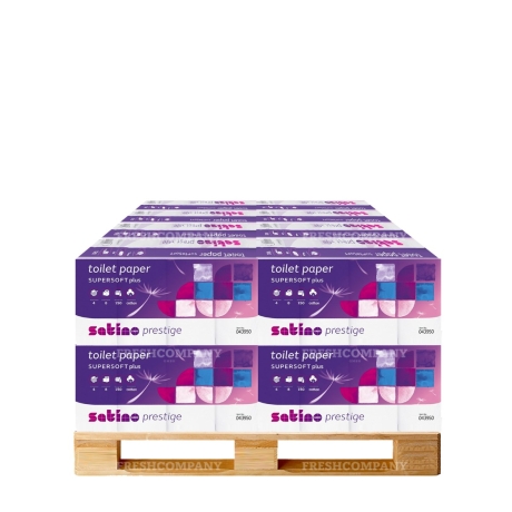 10 x 72 Rollen Toilettenpapier Satino Prestige  4-lagig 13 cm, 150 Blatt , 1 Palette