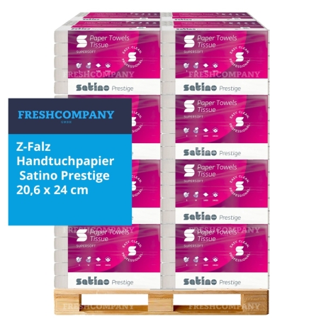 36 x 3750 Z-Falz Handtuchpapier Wepa Satino Prestige 20,6 x 24 cm