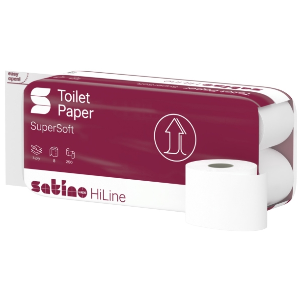 10 x 64  Toilettenpapier WEPA Satino HiLine 8x250 Blatt, 3-lagig, Wepa Nr. 071340