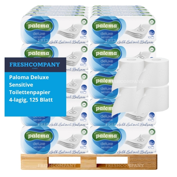 14 x 90 Rollen Paloma Deluxe Sensitive Toilettenpapier 4-lagig, 125 Blatt 