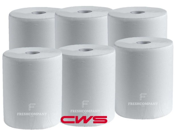 45 x 6 CWS Papierhandtuchrollen, 3-lagig, Zellstoff, unperforiert für Spendersysteme 20 cm x 100 m