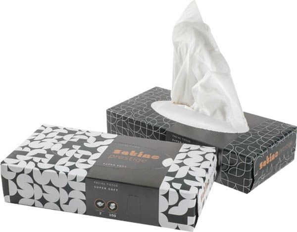 Kosmetiktücher Satino prestige Samtweich 100 Stück pro Box  2-lagig 40 Boxen 