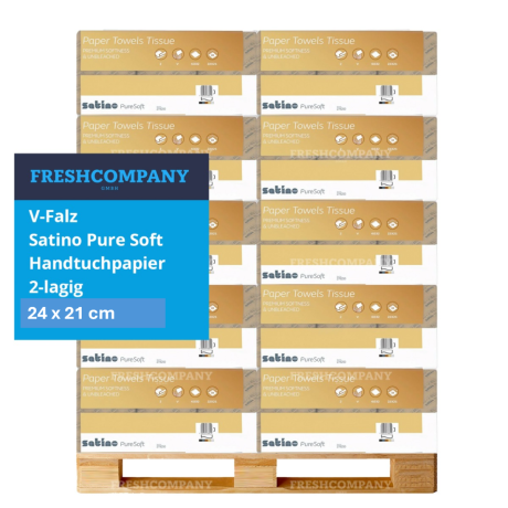48 x 4032 V-Falz Satino Pure Soft 278110 Handtuchpapier, 2-lagig 24 x 21 cm
