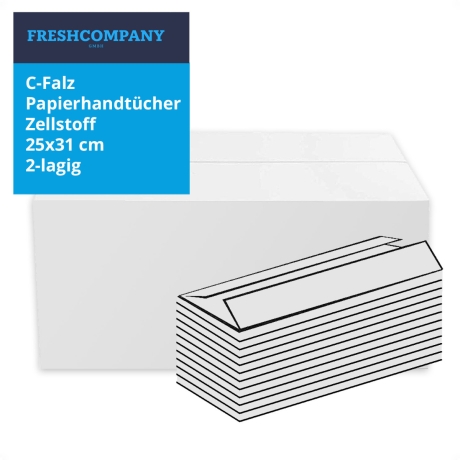 3040 C-Falz  Faltpapierhandtücher hochweiss Zellstoff 25 x 31cm 2-lagig 