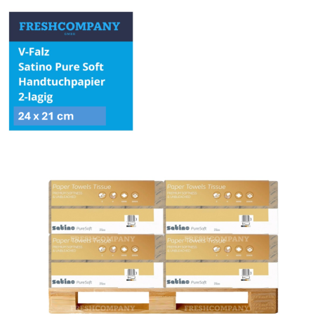 10 x 40032 V-Falz Satino Pure Soft 278110 Handtuchpapier 2-lagig 24  x 21 cm