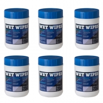 Wet Wipes Mini - 6 Spenderdosen mit 9 x 150 alkoholfreie Desinfektionstücher für Flächen und Geräte