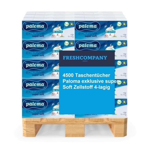 4500 Taschentücher Paloma exklusive super soft 4-lagig, Zellstoff