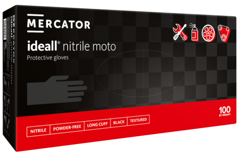 100 MERCATOR ideall Moto Nitril Einweghandschuhe schwarz