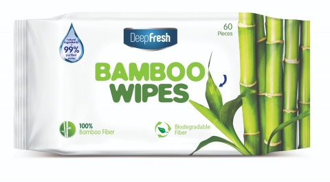 60 Deep Fresh Bamboo Wipes feuchte Reinigungstücher aus 100% Bambus 