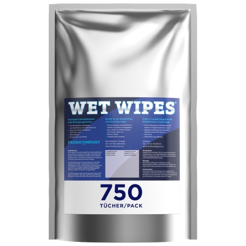 Wet Wipes 750 alkoholfreie Desinfektionstücher für Flächen und Geräte